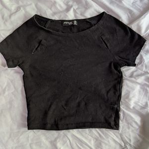 Black cropped top